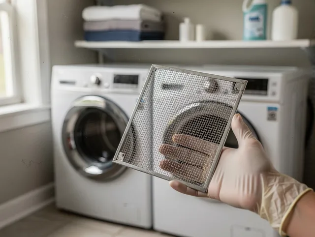 Sanford Dryer Vent Cleaning specialist performing detailed lint trap cleaning service in Sanford