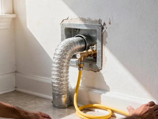 Sanford Dryer Vent Cleaning certified technician performing specialized gas dryer vent cleaning in Sanford